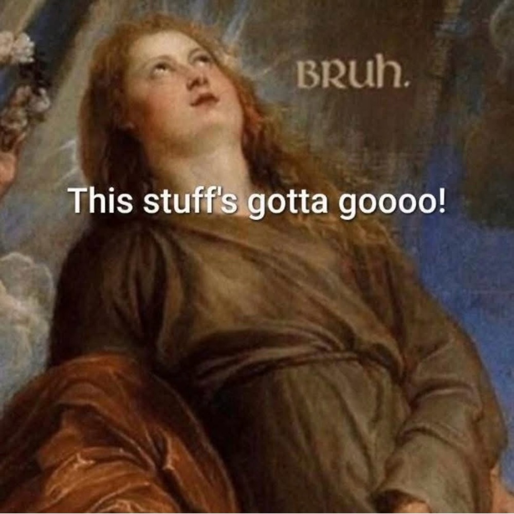Classic Renaissance Art Print with Humorous Text
